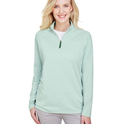 CrownLux Performance® Ladies' Clubhouse Micro-Stripe Quarter-Zip Thumbnail